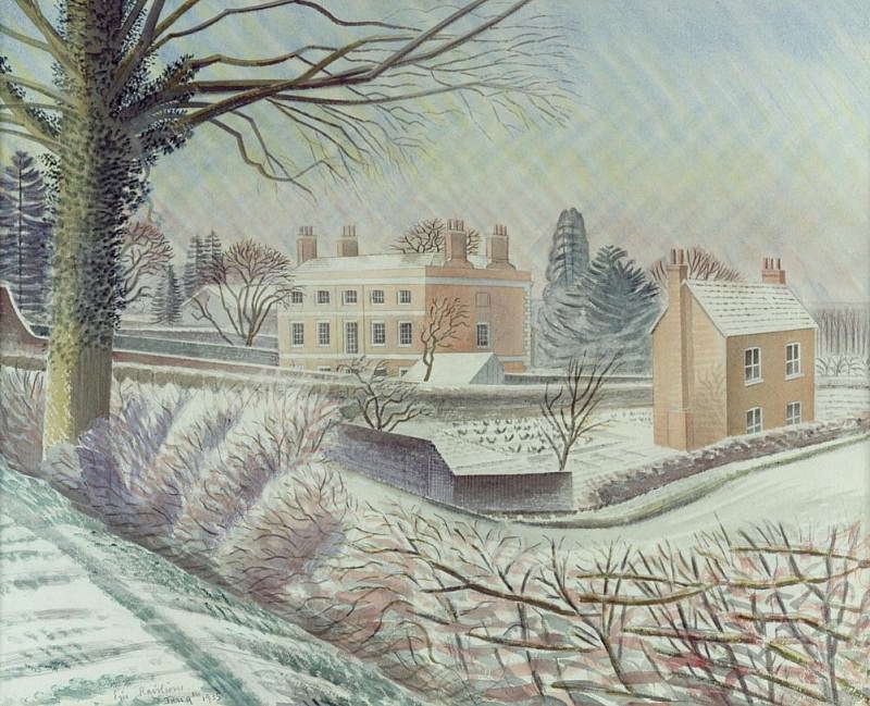 Vicarage in the snow. Eric Ravilious