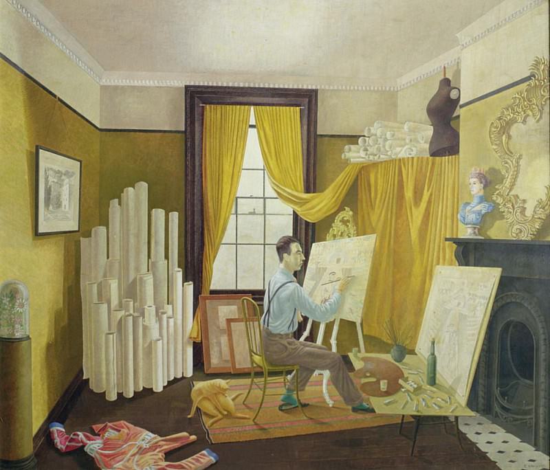 Edward Bawden Working in his Studio. Eric Ravilious