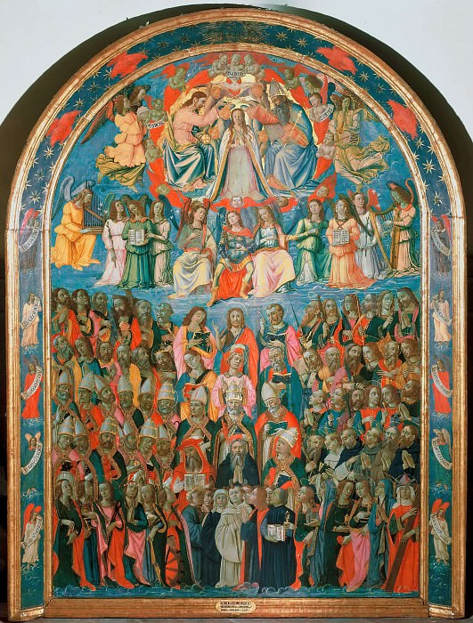Коронование Девы Марии с ангелами, херувимами и святыми. Козимо Росселли
