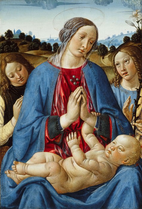 Мадонна с ангелами, поклоняющияся Младенцу Иисусу, Козимо Росселли