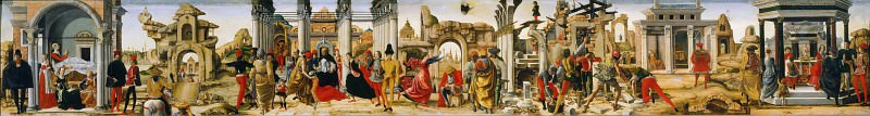 Griffoni Polyptych, Predella - Miracles of Saint Vincent Ferrer. Ercole de Roberti