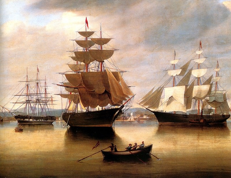 MPA Thomas Robertson The Red Jacket, Lightning, and James Baines in Hobsons Bay, 1856 sqs. Томас Робертсон