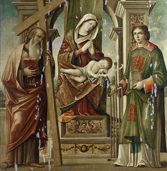 Madonna and Child with St Andrew and St Lawrence. Niccolo Rondinelli
