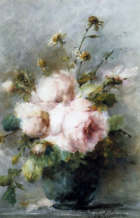 Roosenboom Margaretha Vase with roses Sun. Маргарета Роузбум