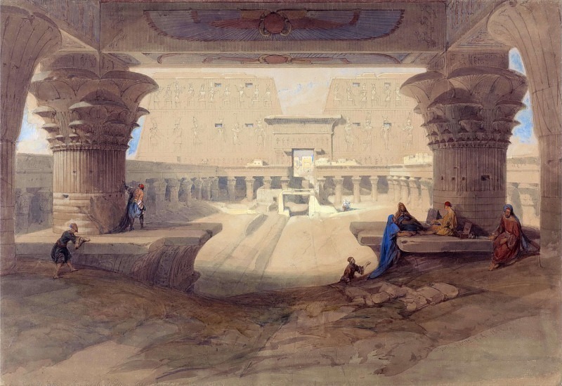 From under the Portico of the Temple of Edfu, Upper Egypt. David Roberts