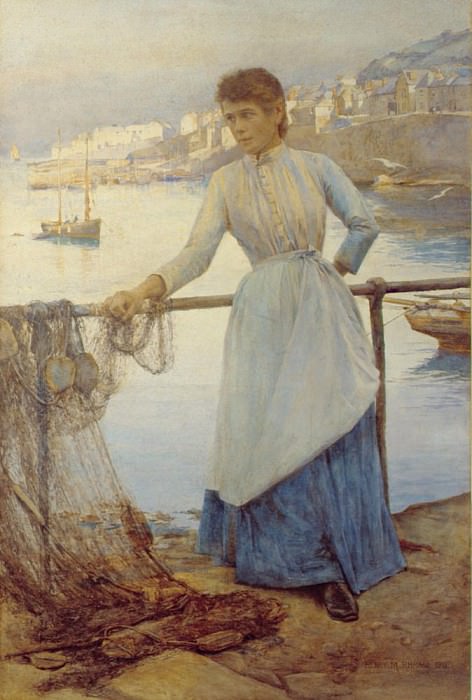 Girl in Blue. Henry Meynell Rheam