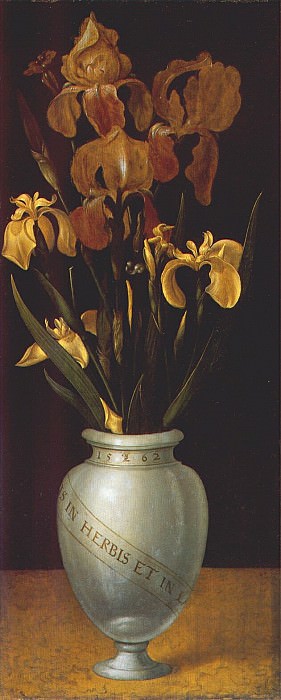 ring vase-i (reddish brown and yellow iris blossoms) 1562. Кольцо