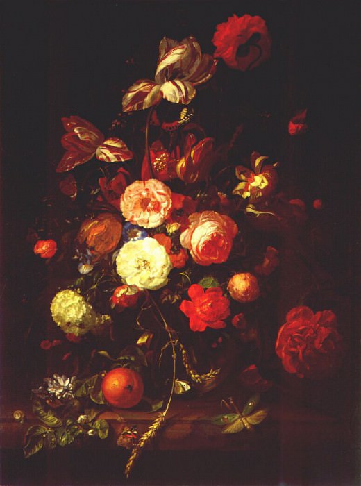 ruysch still life with flowers and oranges 1708. Рашель Рюйш
