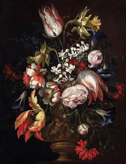 Натюрморт с вазой с цветами. Джузеппе Рекко