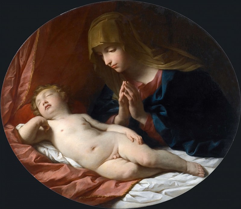 Мадонна, поклоняющаяся Младенцу Иисусу. Гвидо Рени