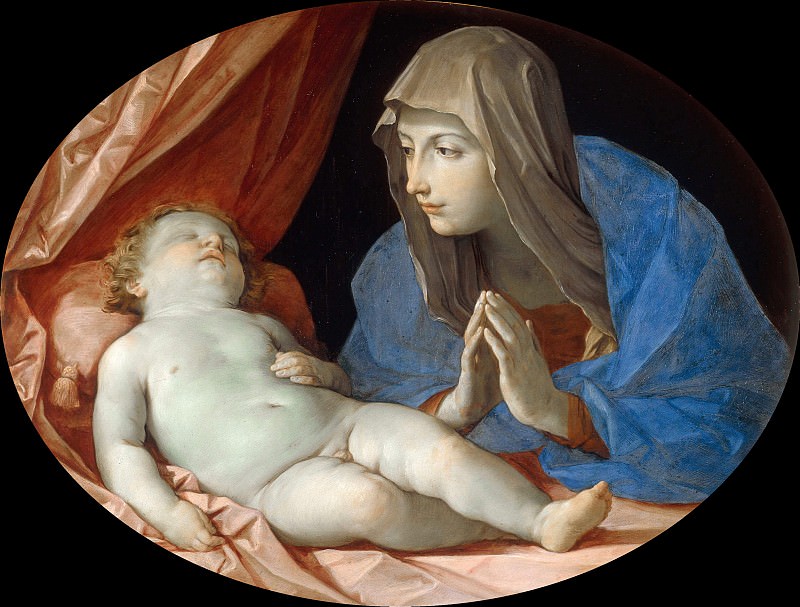 Мадонна, поклоняющаяся Младенцу Иисусу. Гвидо Рени