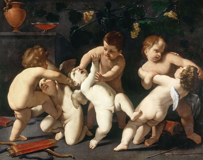 Combat of Cupids and Putti. Guido Reni