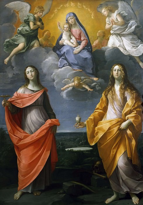 Мадонна с Младенцем со святыми Лючией и Марией Магдалиной (Мадонна со снегом). Гвидо Рени