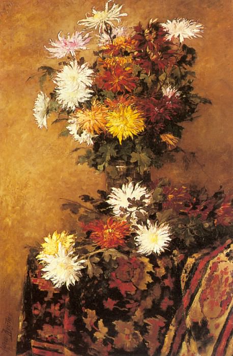 Ruytinx Alfred A Vase Of Chrysanthemums. Альфред Руйтинкс