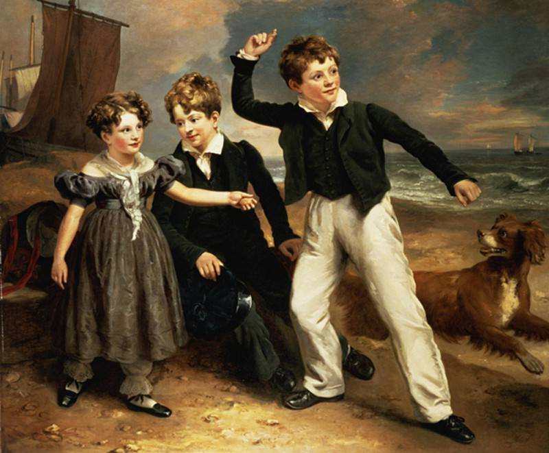 Групповой портрет Роберта, Джеймса и Мэри Сара, троих детей Джеймса Гринхала. Рэмси Ричард Рейналь