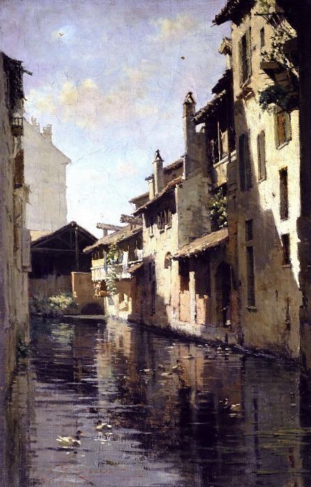 View of a Milanese canal. Camillo Rapetti
