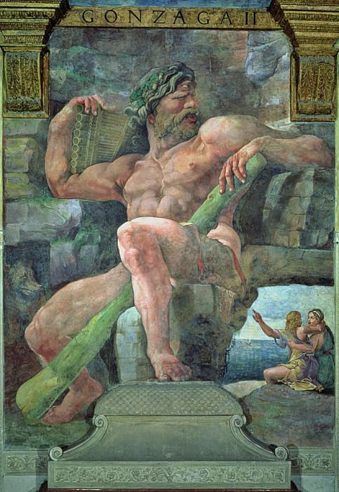 The giant Polyphemus with Galatea and the herdsman Acis, from the Sala di Amore e Psiche. Giulio Romano