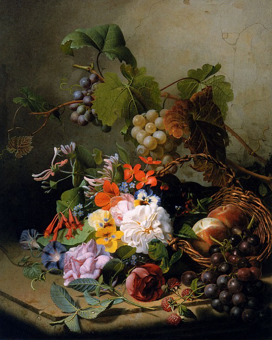 Romeny Pieter Willem Bouquet with flowers and fruit Sun. Pieter Romeny