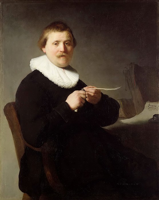 Мужчина, точащий перо, Рембрандт Харменс ван Рейн