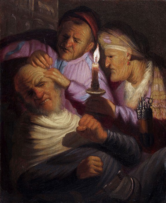 Извлечение камня , Рембрандт Харменс ван Рейн
