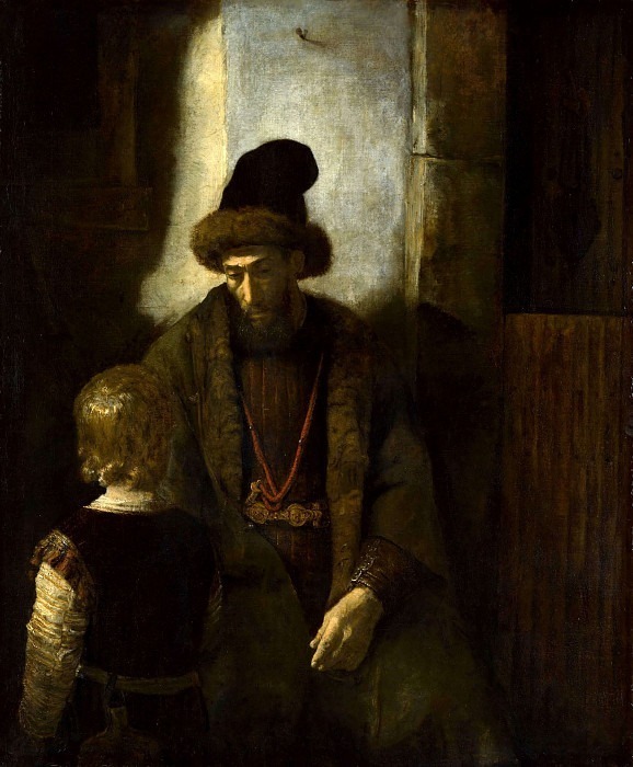 Jacob’s Farewell to Benjamin. Rembrandt Harmenszoon Van Rijn (Follower of)