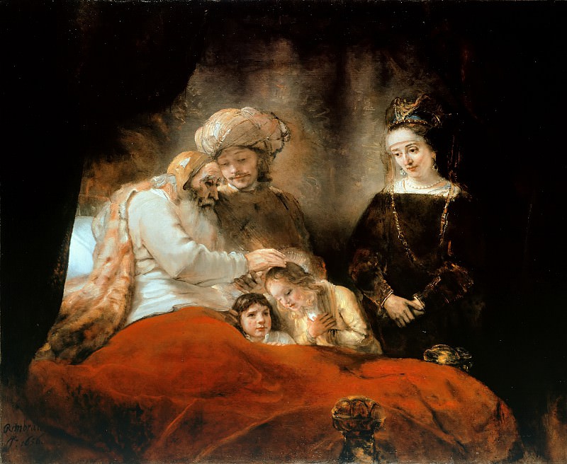 Jacob Blessing the Children of Joseph. Rembrandt Harmenszoon Van Rijn