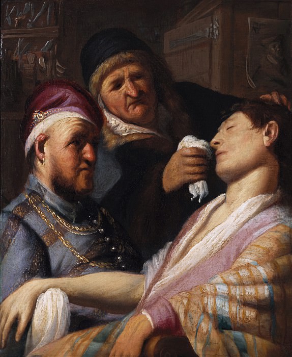 Пациент, потерявший сознание (Аллегория обоняния). Рембрандт Харменс ван Рейн
