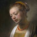 Молодая женщина с красным ожерельем , Рембрандт Харменс ван Рейн