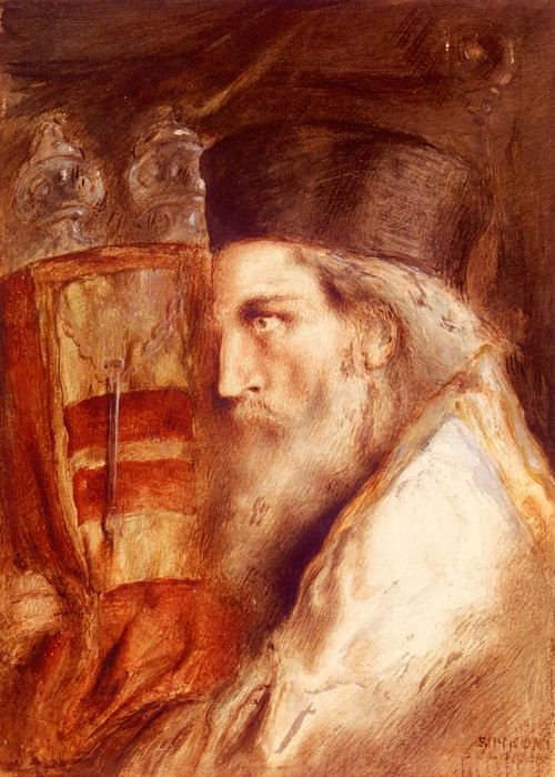 Solomon Simeon A Rabbi Holding The Torah. Simeon Solomon