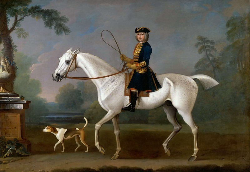 Sir Roger Burgoyne Riding ’Badger’