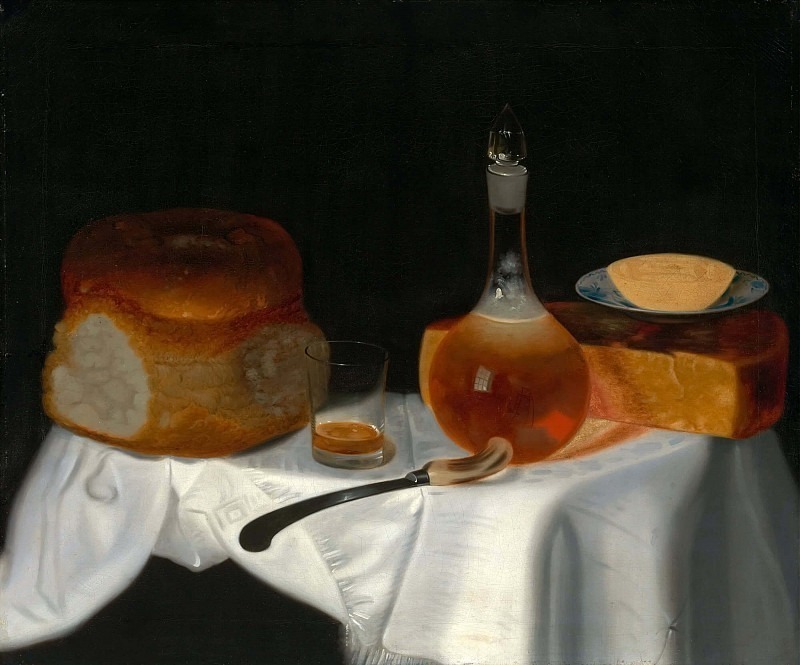 Натюрморт с хлебом, маслом и сыром