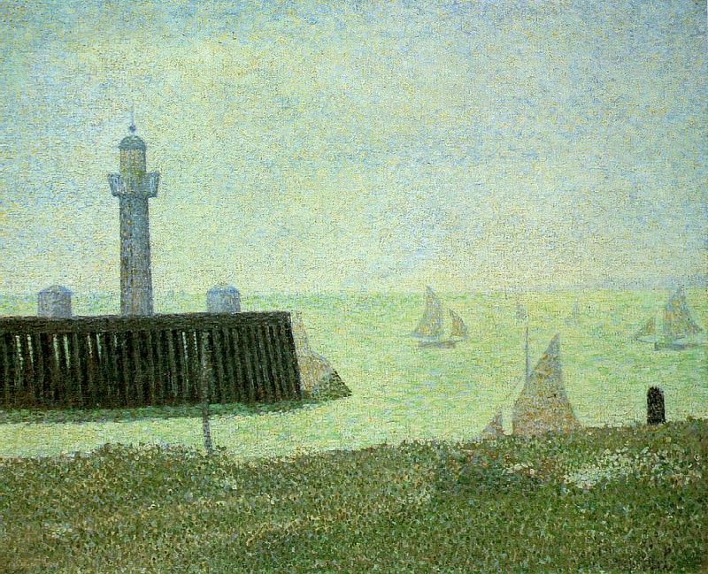 Seurat End of the Jetty, Honfleur, 1886,. Georges Seurat