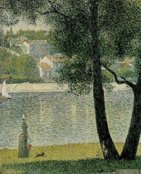 Seurat The Seine at Courbevoie, 1885. Жорж-Пьер Сёра