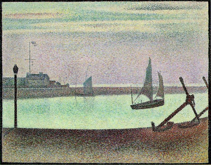 Seurat The Channel at Gravelines, Evening, 1890. Жорж-Пьер Сёра
