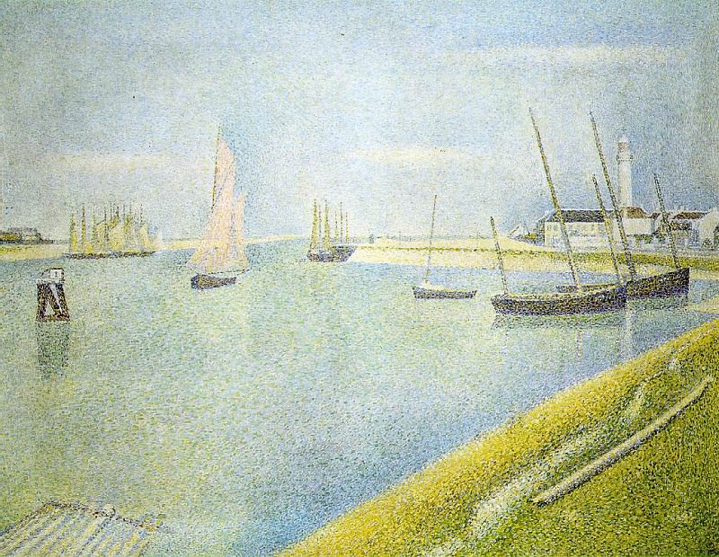 Seurat The Channel at Gravelines, in the direction of the Se. Жорж-Пьер Сёра