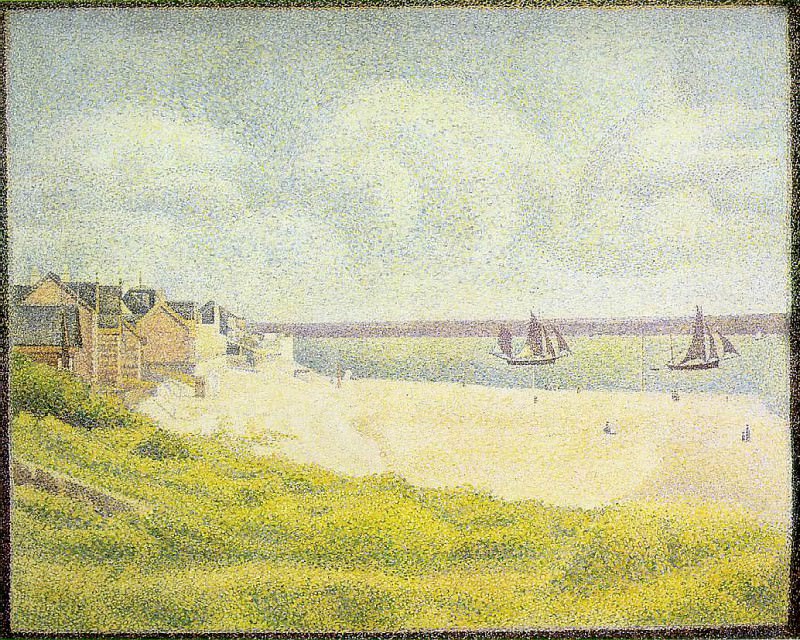 Seurat View of Le Crotoy, 1889,. Жорж-Пьер Сёра
