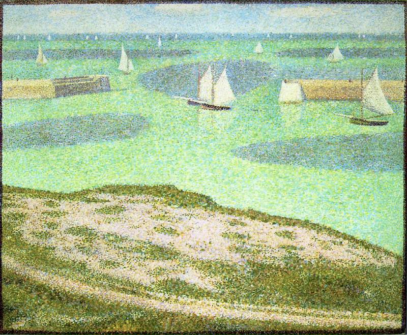Seurat Port-en-Bessin- Entrance to the Harbor, 1888,. Georges Seurat