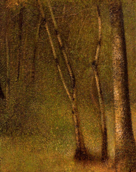 Seurat Forest at Pontaubert, 1881,. Жорж-Пьер Сёра