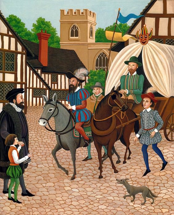 Ba 0001 Traveling Actors arrive in Stratford On Avon 1569 DianeStanley sqs. Diane Stanley