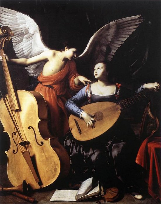 SARACENI Carlo Saint Cecilia And The Angel. Carlo Saraceni