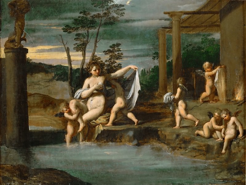 Venus Bathing. Scarsellino (Ippolito Scarsella)