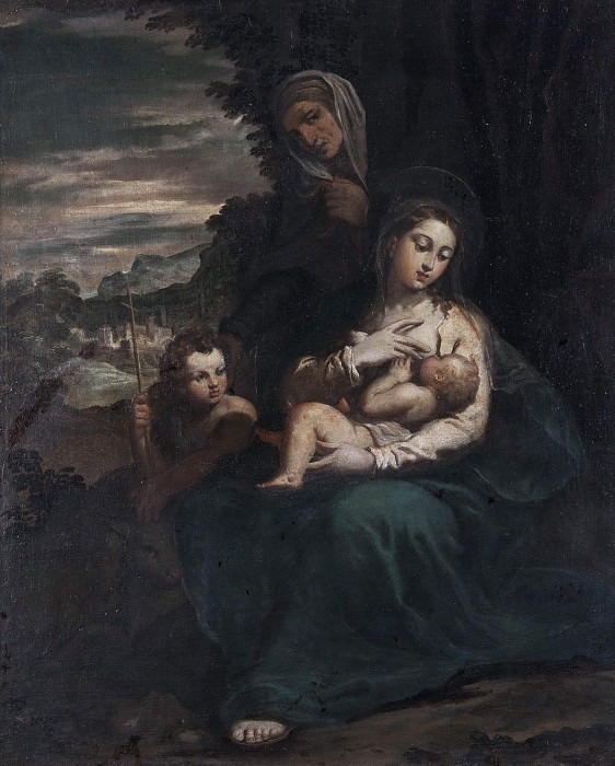 The Virgin and Child with St Elizabeth and the Infant St John. Scarsellino (Ippolito Scarsella)