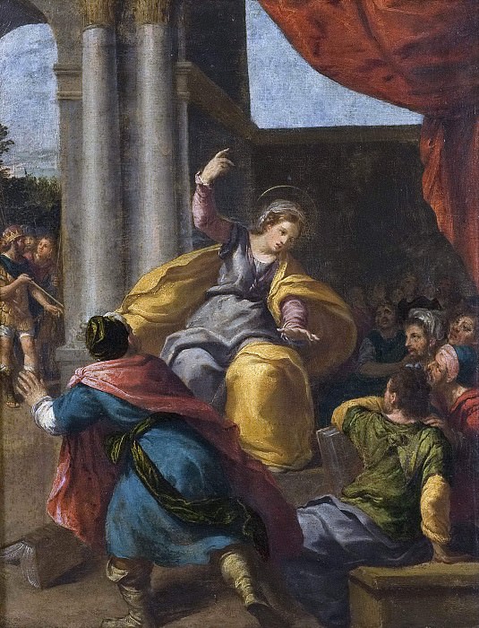 St Catherine among the Philosophers. Scarsellino (Ippolito Scarsella)
