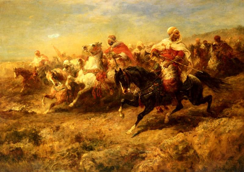 Schreyer Adolf Arabian Horsemen. Адольф Шрейер