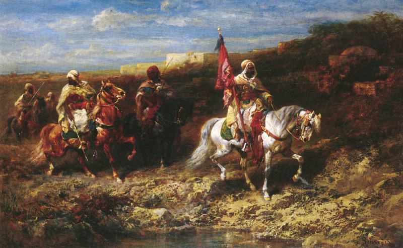 Schreyer Adolf Arab Horseman In A Landscape. Адольф Шрейер