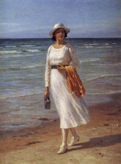 A Lady Walking On A Beach. Дженсен Нильс Фредерик Шиотт