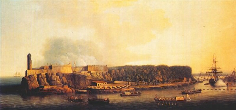 Serres The British Fleet Entering Havana (21 August 1762) 1775. Джон Томас Серрес