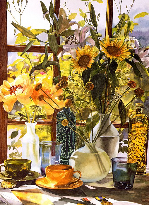 bs-flo- Teresa Starkweather- Sunflowers And Coffee. Тереза Старквезер