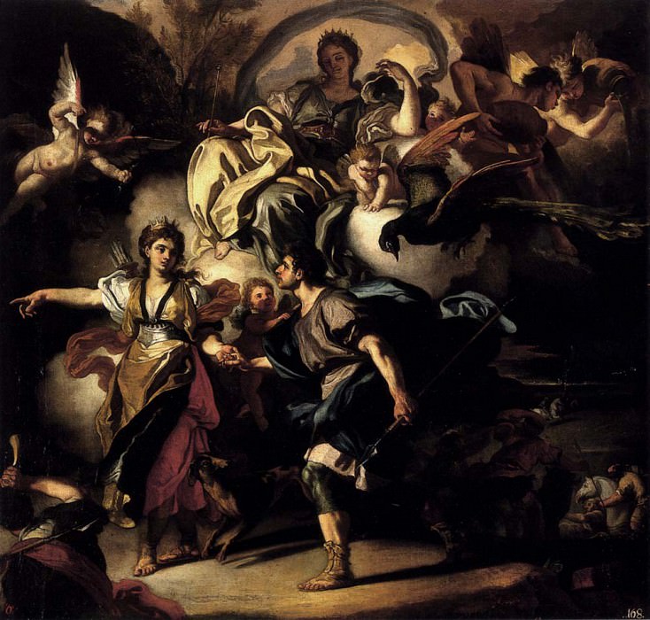 Solimena Francesco The Royal Hunt Of Dido And Aeneas. Francesco Solimena