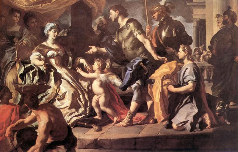SOLIMENA Francesco Dido Receiving Aeneas And Cupid Disguised As Ascanius. Франческо Солимена